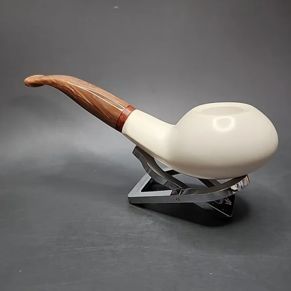 MBSD Meerschaum Deluxe Squat Tomato Block Meerschaum Pipe, Briar-Mortise - Image 8