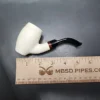 MBSD Meerschaum Deluxe Smooth Barrel Block Meerschaum Pipe, Briar-Mortise - Image 9