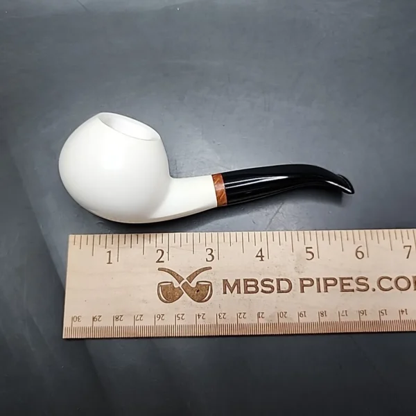 MBSD Meerschaum Deluxe Author Block Meerschaum Pipe, Briar-Mortise - Image 9
