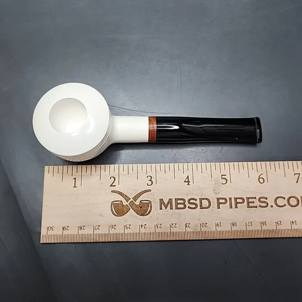 MBSD Meerschaum Deluxe Bullcap Block Meerschaum Pipe, Briar-Mortise - Image 9