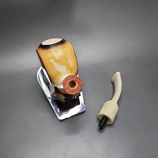 MBSD Meerschaum Deluxe Blowfish Block Meerschaum Pipe, Briar-Mortise - Image 10