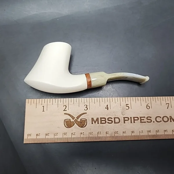MBSD Meerschaum Deluxe Volcano Translucent Block Meerschaum Pipe, Briar-Mortise - Image 10