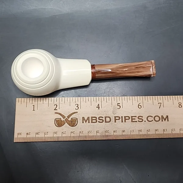 MBSD Meerschaum Deluxe Squat Tomato Block Meerschaum Pipe, Briar-Mortise - Image 10