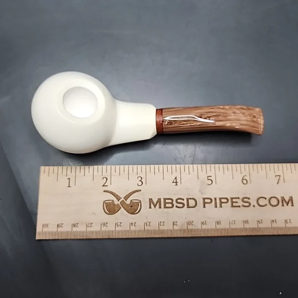 MBSD Meerschaum Deluxe Squat Tomato Block Meerschaum Pipe, Briar-Mortise - Image 10