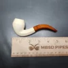 Antique KBB Bent Bulldog Block Meerschaum Pipe, Amber Stem, Unsmoked - Image 10