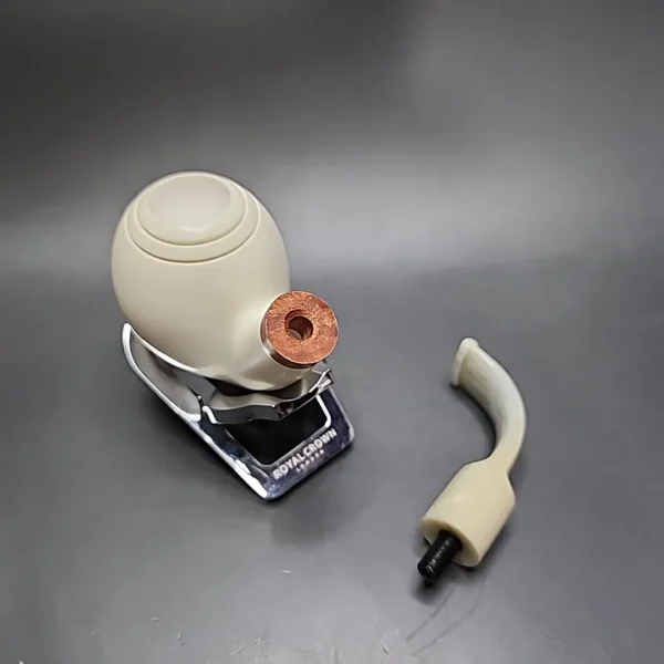 MBSD Meerschaum Deluxe Bent Apple Block Meerschaum Pipe, Briar-Mortise - Image 11
