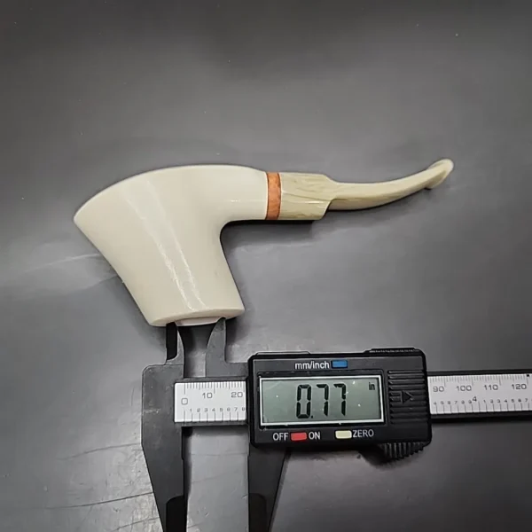 MBSD Meerschaum Deluxe Volcano Translucent Block Meerschaum Pipe, Briar-Mortise - Image 11