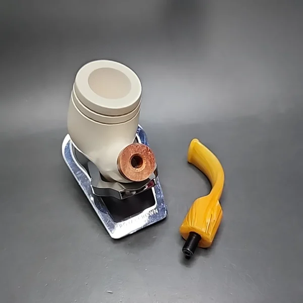 MBSD Meerschaum Deluxe Oom Paul Block Meerschaum Pipe, Briar-Mortise - Image 11