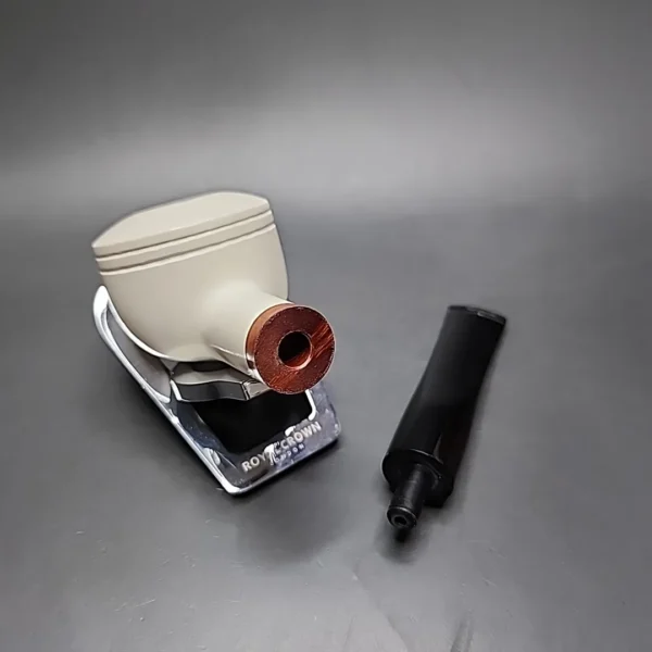 MBSD Meerschaum Deluxe Bullcap Block Meerschaum Pipe, Briar-Mortise - Image 11