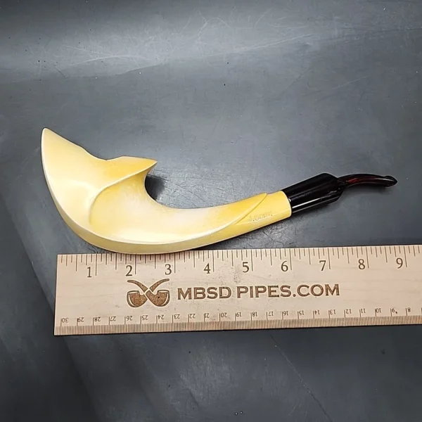 Sadik Yanik Magnum Horn Estate Block Meerschaum Pipe, Unsmoked - Image 12