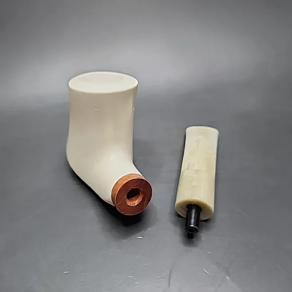 MBSD Meerschaum Deluxe Volcano Translucent Block Meerschaum Pipe, Briar-Mortise - Image 12
