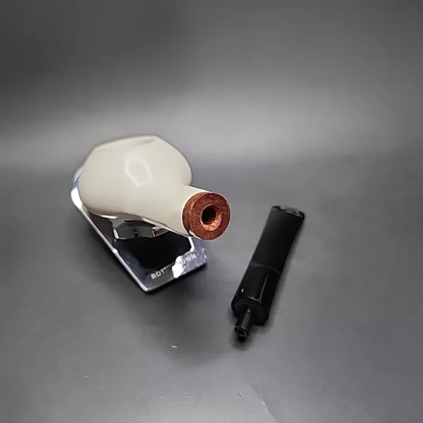 MBSD Meerschaum Deluxe Squat Tomato Block Meerschaum Pipe, Briar-Mortise - Image 12