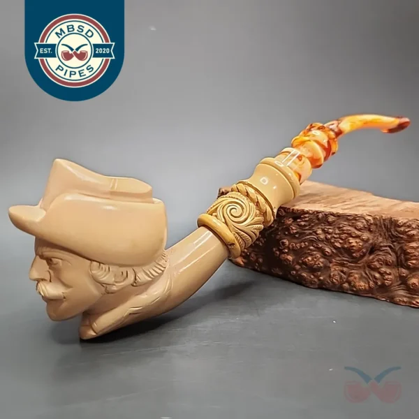 Doctor Watson Estate Block Meerschaum Pipe, Unsmoked