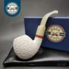 MBSD Meerschaum Deluxe Bent Apple Block Meerschaum Pipe, Briar-Mortise