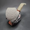 MBSD Meerschaum Deluxe Bent Apple Block Meerschaum Pipe, Briar-Mortise - Image 4
