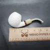 MBSD Meerschaum Deluxe Bent Apple Block Meerschaum Pipe, Briar-Mortise - Image 9