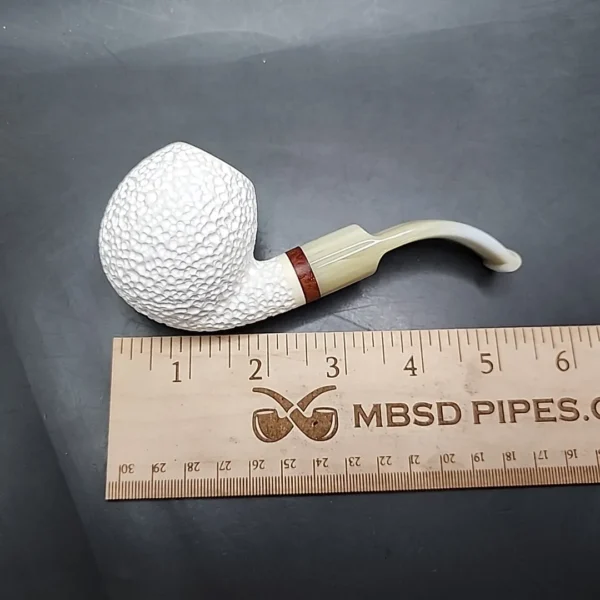 MBSD Meerschaum Deluxe Bent Apple Block Meerschaum Pipe, Briar-Mortise - Image 9