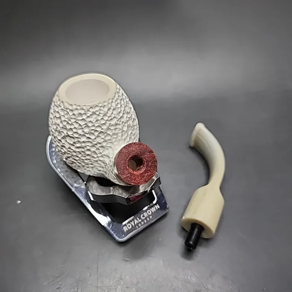 MBSD Meerschaum Deluxe Bent Apple Block Meerschaum Pipe, Briar-Mortise - Image 11