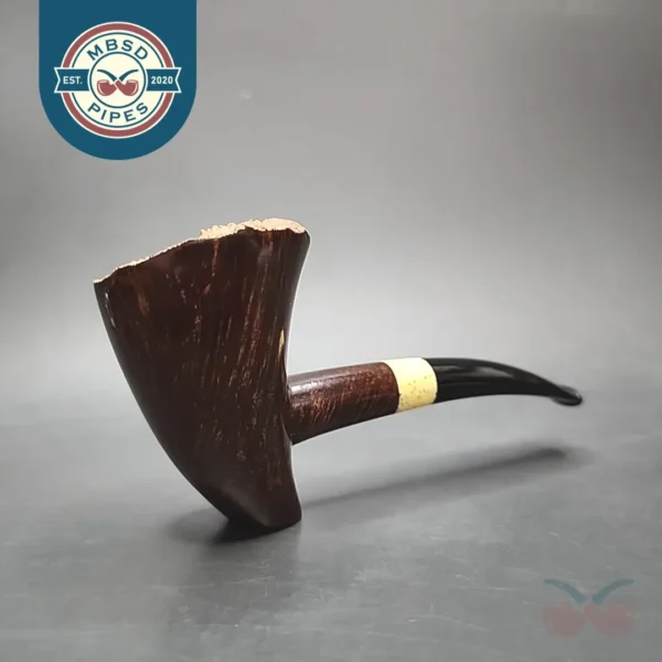 Pipe Tristan Smooth Drunken Poker Sitter Handmade Briar Pipe, New