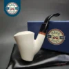MBSD Meerschaum Deluxe Sitter Block Meerschaum Pipe, Briar-Mortise