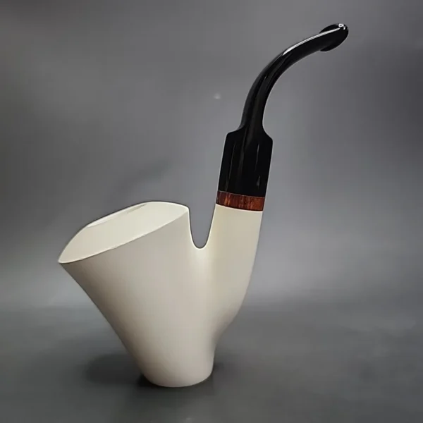 MBSD Meerschaum Deluxe Sitter Block Meerschaum Pipe, Briar-Mortise - Image 3