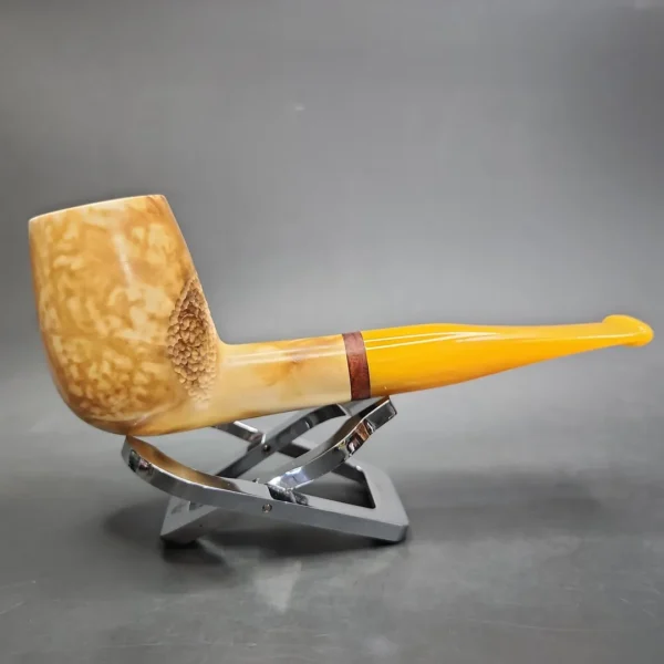 MBSD Meerschaum Deluxe Brandy Block Meerschaum Pipe, Briar-Mortise - Image 3