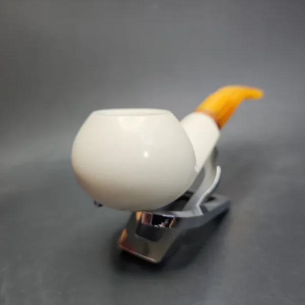 MBSD Meerschaum Deluxe Diplomat Block Meerschaum Pipe, Briar-Mortise - Image 4