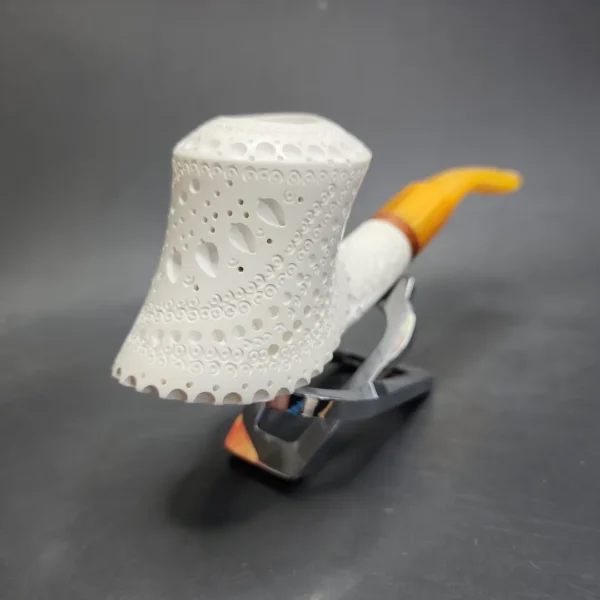 MBSD Meerschaum Deluxe Volcano Block Meerschaum Pipe, Briar-Mortise - Image 4