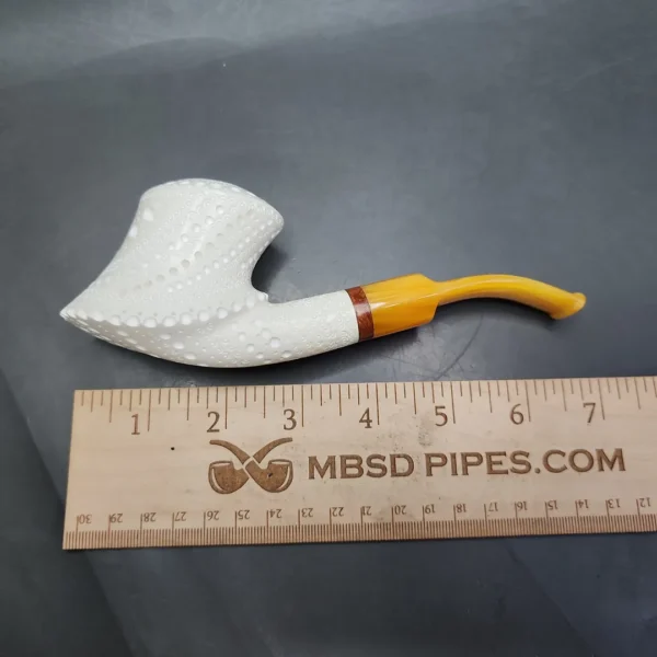 MBSD Meerschaum Deluxe Volcano Block Meerschaum Pipe, Briar-Mortise - Image 8
