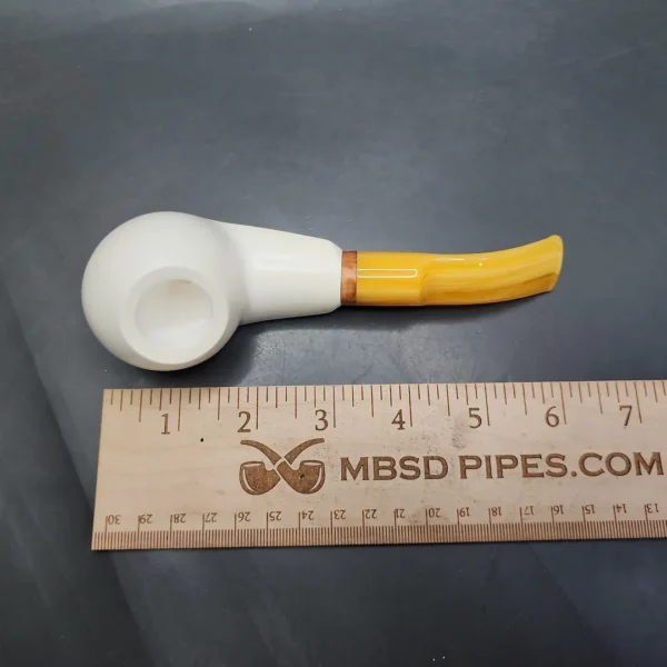 MBSD Meerschaum Deluxe Diplomat Block Meerschaum Pipe, Briar-Mortise - Image 9