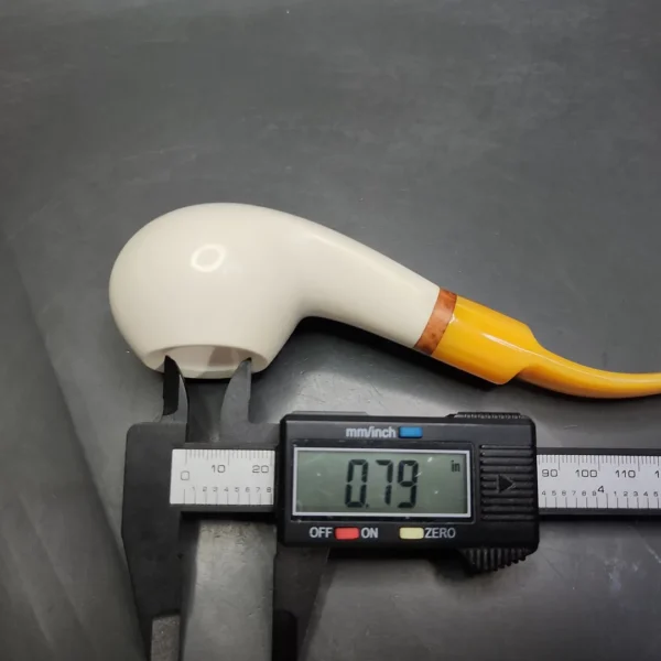MBSD Meerschaum Deluxe Diplomat Block Meerschaum Pipe, Briar-Mortise - Image 10