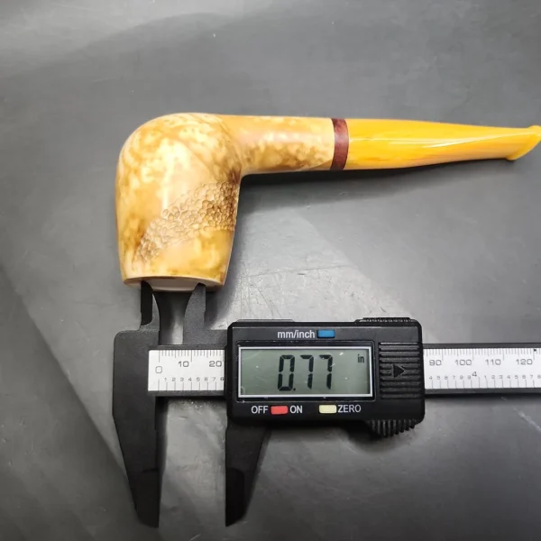 MBSD Meerschaum Deluxe Brandy Block Meerschaum Pipe, Briar-Mortise - Image 11