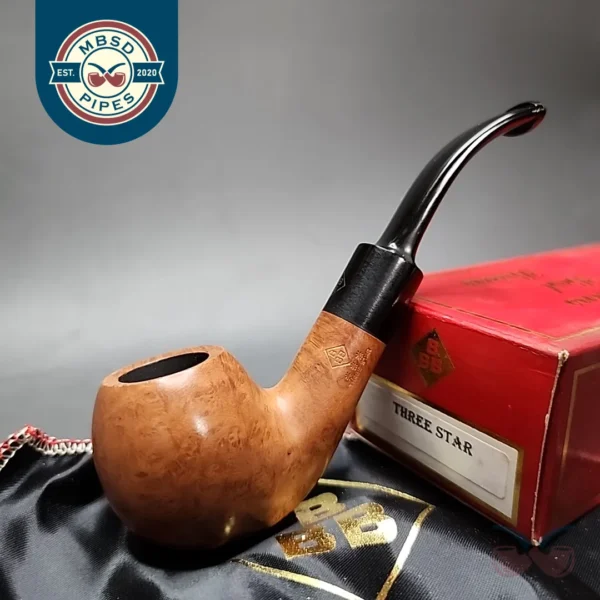 BBB 3 Star Smooth Bent Apple Estate Briar Pipe, Unsmoked