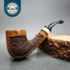 Preston Rogers Partially Rusticated Bent Billiard Handmade Briar Pipe, New