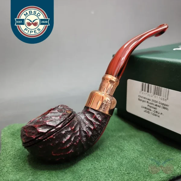 Peterson 2024 Christmas Pipe 999 Rusticated Rhodesian Briar Pipe, FT, New
