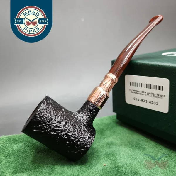 Peterson Christmas Pipe 2024 701 Sandblasted Poker Briar Pipe, FT, New