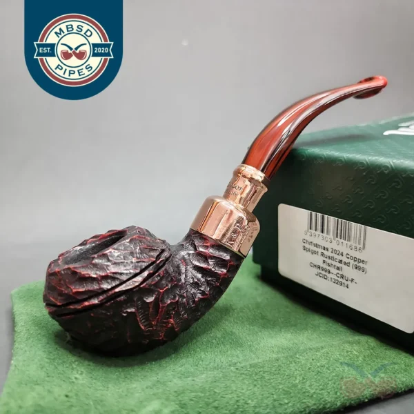 Peterson 2024 Christmas Pipe 999 Rusticated Rhodesian Briar Pipe, FT, New