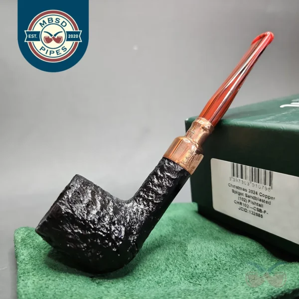 Peterson 2024 Christmas Pipe 102 Sandblasted Billiard Briar Pipe, FT, New