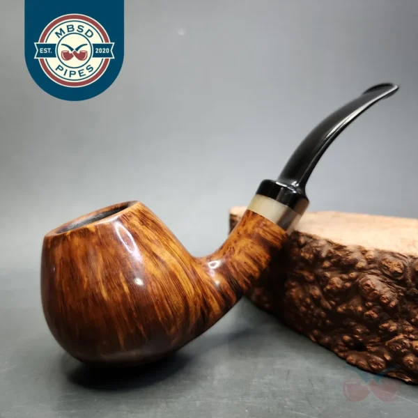 Hans Former Nielsen Smooth Brandy w/ Horn Estate Briar Pipe, Danish Estates
