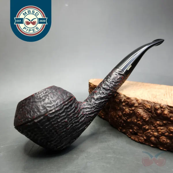 Bari Squash 7842 Sandblasted Rhodesian Estate Briar Pipe, Danish Estates