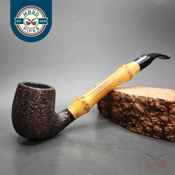 Dunhill 1992 Shell 4102 Bamboo Churchwarden Estate Briar Pipe, English Estates