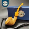 MBSD Meerschaum Deluxe Bent Rhodesian Block Meerschaum Pipe, Briar-Mortise