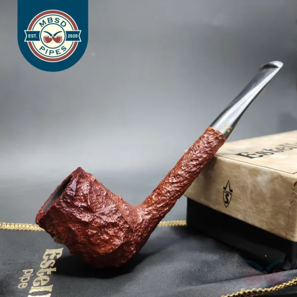 Savinelli Estella 704 KS Rusticated Billiard Estate Briar Pipe, Unsmoked - Image 2