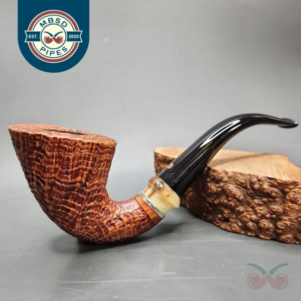 Early Ser Jacopo Pulchra Sandblasted Calabash Estate Briar Pipe, Italian Estates