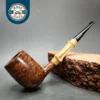 Wandi Riyadi Smooth Bamboo Billiard Handmade Briar Pipe, New