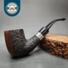 Ferndown Bark 3 Star Panel Bent Billiard Estate Briar Pipe, English Estates