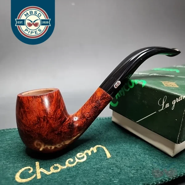 Chacom Centenaire Smooth Bent Billiard Estate Briar Pipe, Unsmoked