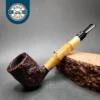1952 Dunhill Shell Whangee Sandblasted Billiard Estate Briar Pipe, English Estates