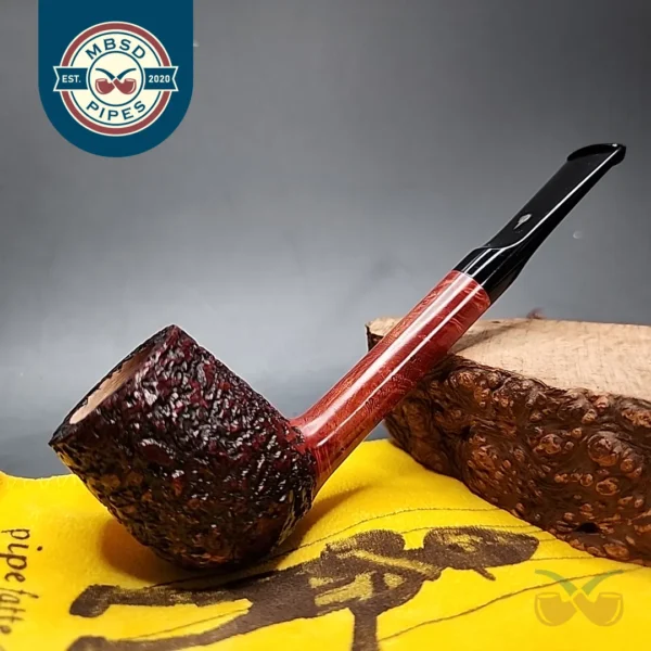Mastro Geppetto Rusticato Partially Rusticated Lovat Estate Briar Pipe, Unsmoked