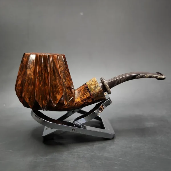 Andrey Kharitonov Smooth Volcano Handmade Briar Pipe, New - Image 3
